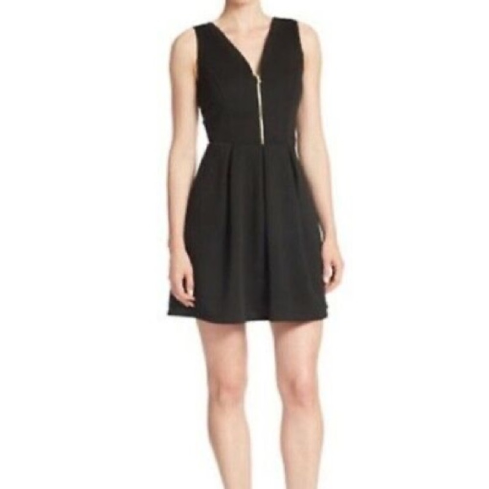 GUESS black fit & flare dress with bow back detail